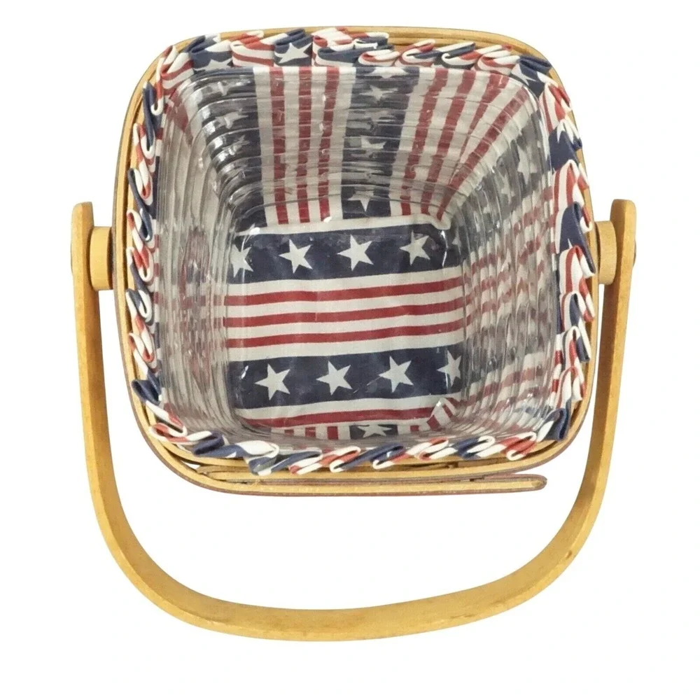 Longaberger Patriotic 1995 Carry-Along All American Basket Combo Liner Protector